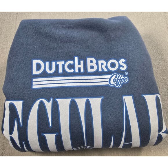 NWOT Dutch Bros Hoodie Unisex Large Blue Sweatshirt Coffee Back Graphic Logo - Picture 13 of 15